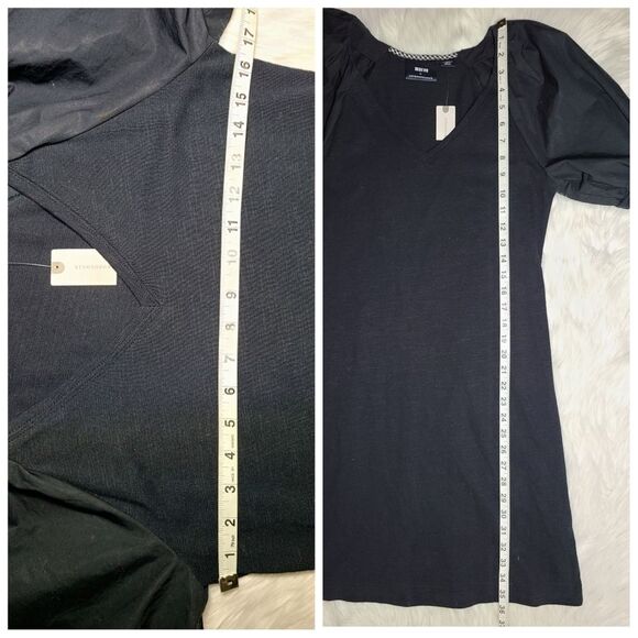 NWT|Maeve Anthropologie Annika Black Puff Sleeve Dress, XS - Picture 5 of 6